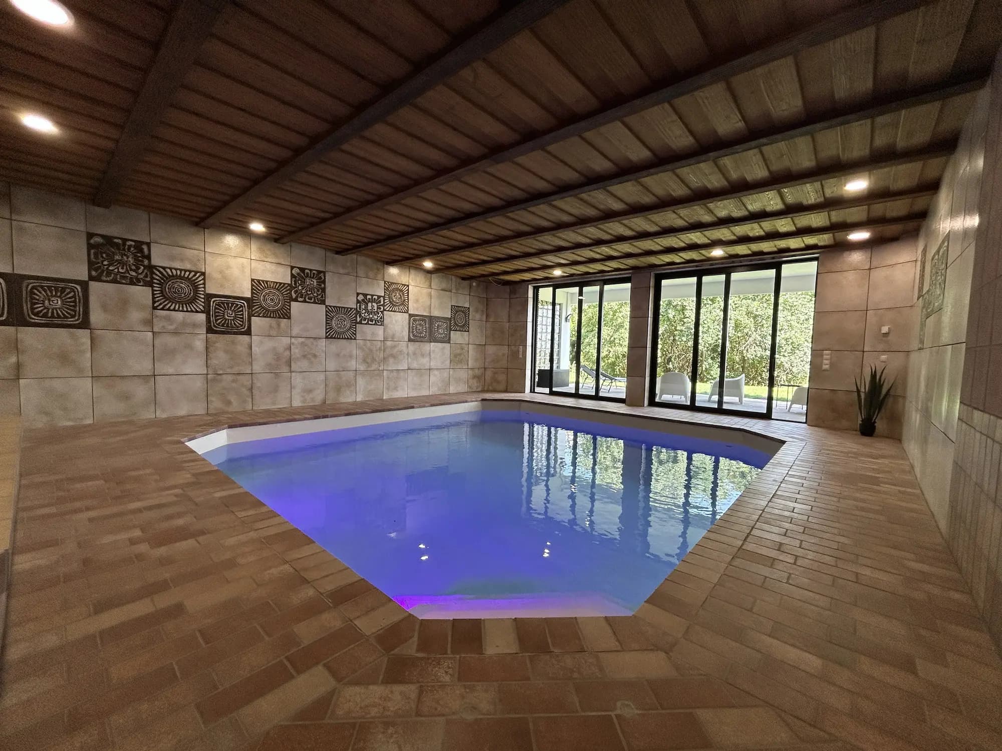 Beheizter Innen-Pool im Wellness-Ferienhaus Wanderath N°10