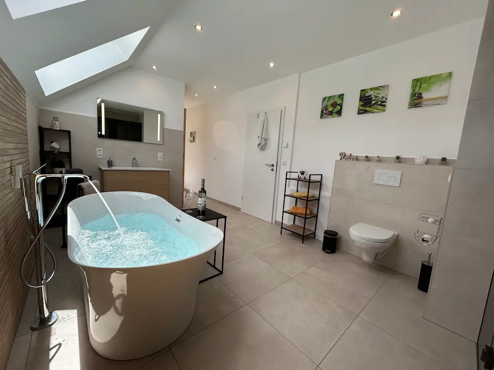 Badezimmer im Ferienhaus Leimbach N°4