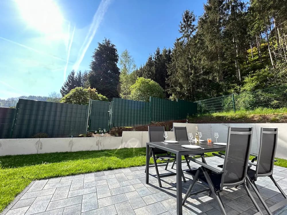 Terrasse – Ferienhaus Leimbach N°4