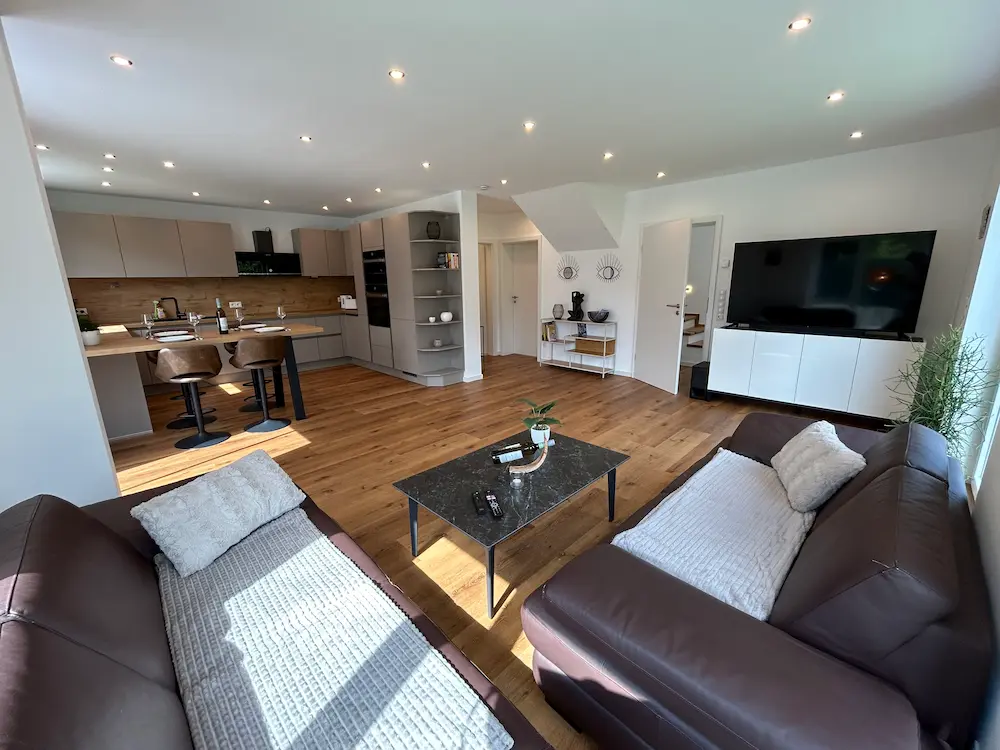 Wohnzimmer im Ferienhaus Leimbach N°4