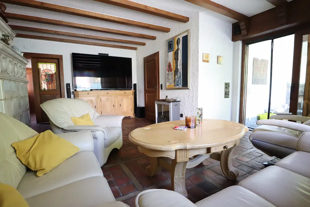 Wohnzimmer im Ferienhaus Leimbach N°6